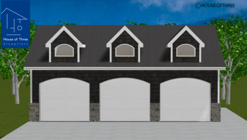 Who Needs a Three Bay Garage | Plan #21-0187 – House of Three