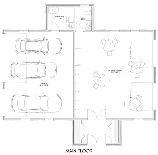 Perfect Floor Plan for Home Businesses – House of Three, image size:554x543