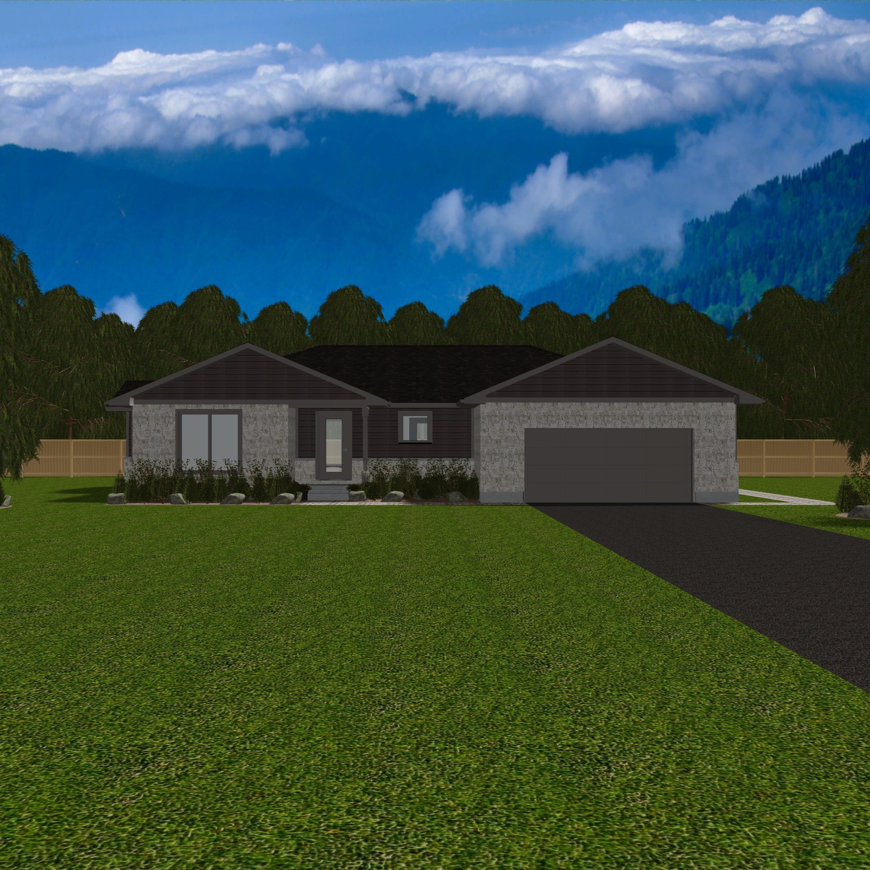 Plan #21-0377 | Bungalow, Family Home, 4 bedroom, 2 bathroom, Attached ...