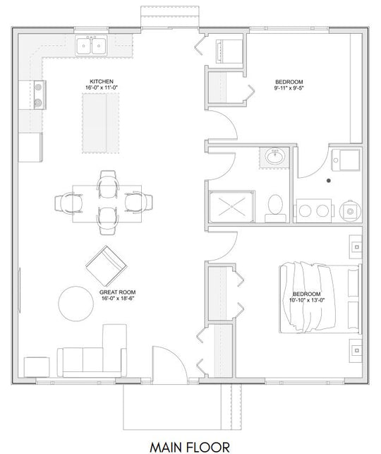 Versatile An Efficient Floor Plan For Young Couples, Retirees, and Downsizers
