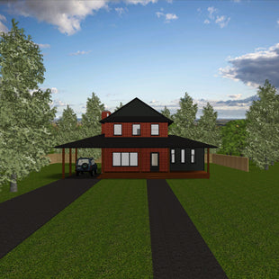 Plan #21-0283 | House, 2 Storey, Family Home, 3 bedroom, 2 bathroom, Carport, Covered Porch