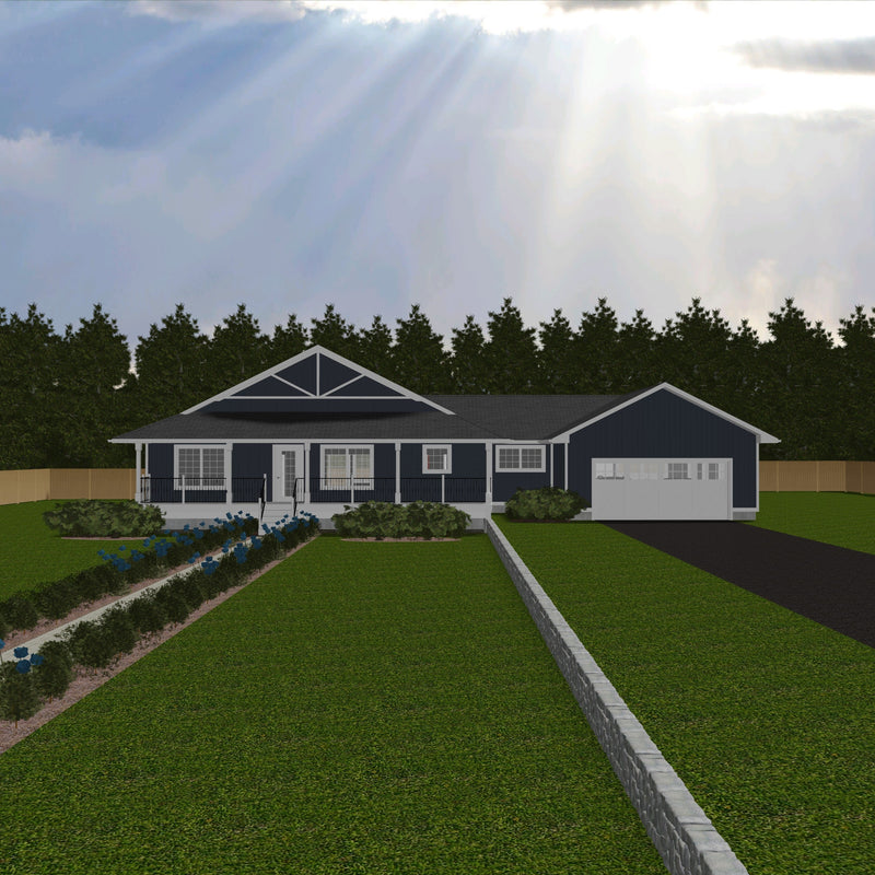 Plan #21-0363 | Bungalow, 3 bedroom, 2 bathroom, Family Home, Attached Garage