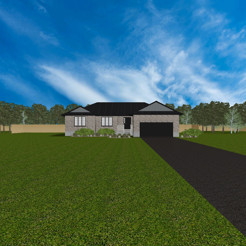 Plan #21-0365 | Bungalow, 3 bedroom, 2 bathroom, Attached Garage