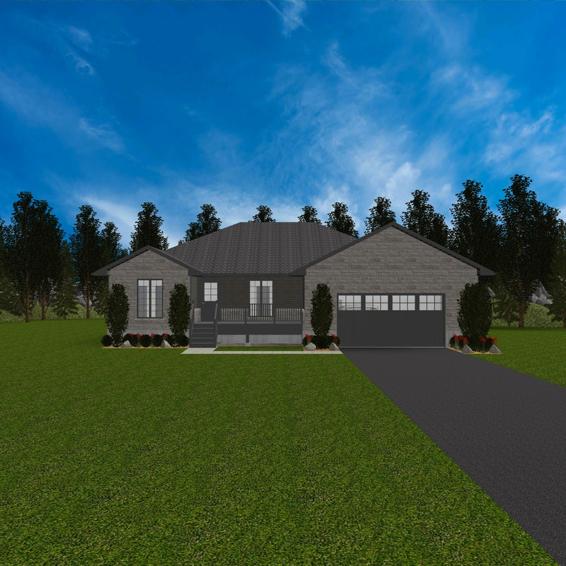 Plan #21-0368 | Bungalow, 3 bedroom, 2.5 bathroom, Flex Space, Attached Garage