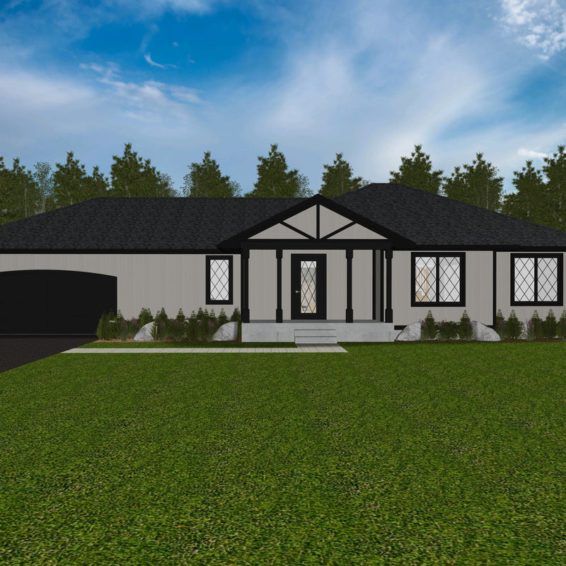 Plan #21-0369 | Bungalow, 3 bedroom, 2.5 bathroom, Attached Garage