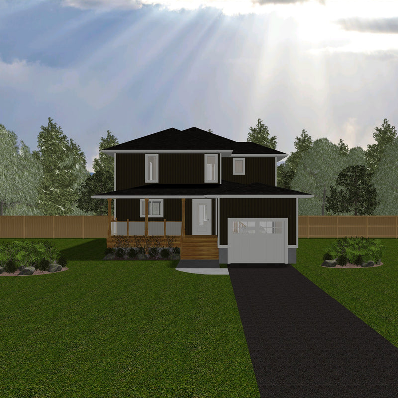 Plan #21-0372 | House,  Family Home, 5 bedroom , 2.5 bathroom, Office, Attached Garage