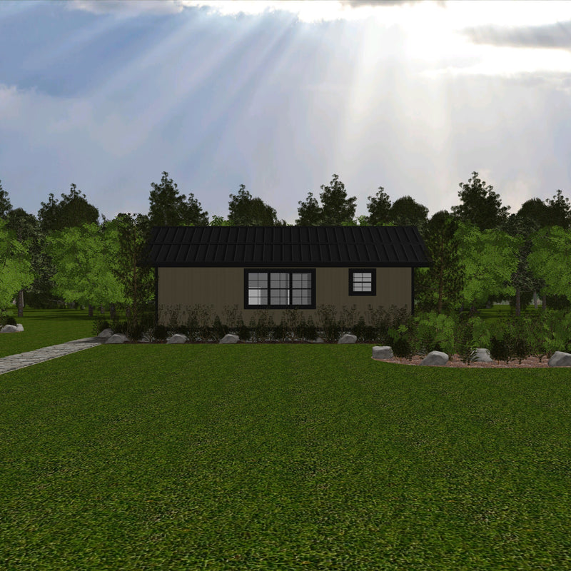 Plan #21-0376 | Bungalow, Slab on Grade, 1 bedroom, 1 bathroom, Cottage
