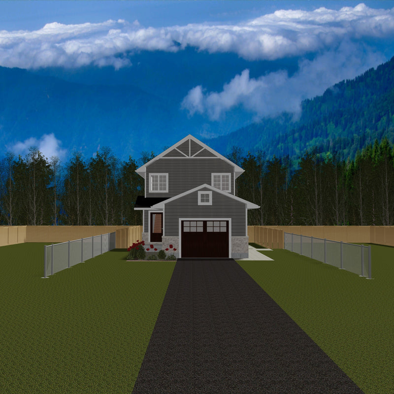 Plan #21-0384 | House, 2 Storey, 3 bedroom, 1.5 bathroom, Attached Garage