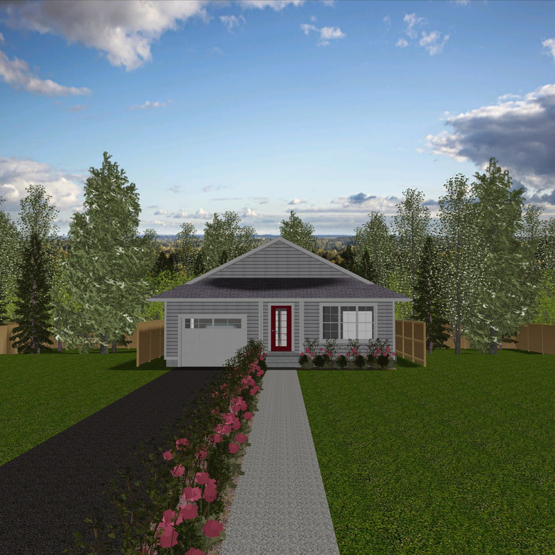 Plan #21-0388 | Bungalow, Attached Garage, 3 bedroom, 2 bathroom