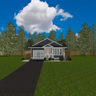 Plan #21-0402 | Bungalow, 2 bedroom, 1 bathroom, Attached Garage