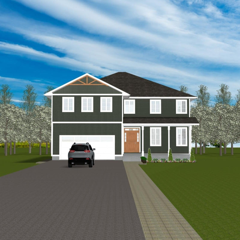Plan #21-0316 | Two-storey House, Open-Concept Living Area, 6 Bedroom