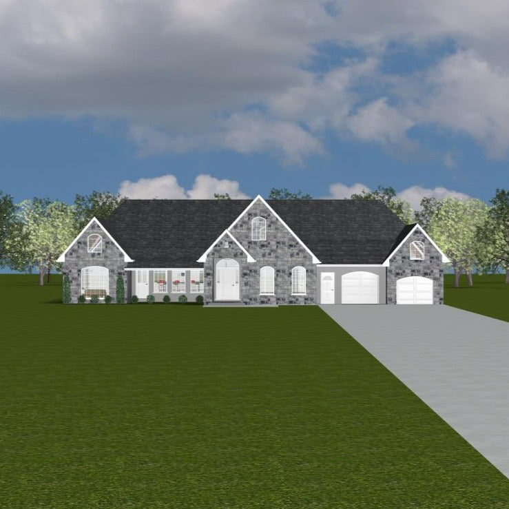 Plan #21-0068 | House, 3 bedroom, 2.5 bathroom, Family Home, Attached Garage, Open Concept
