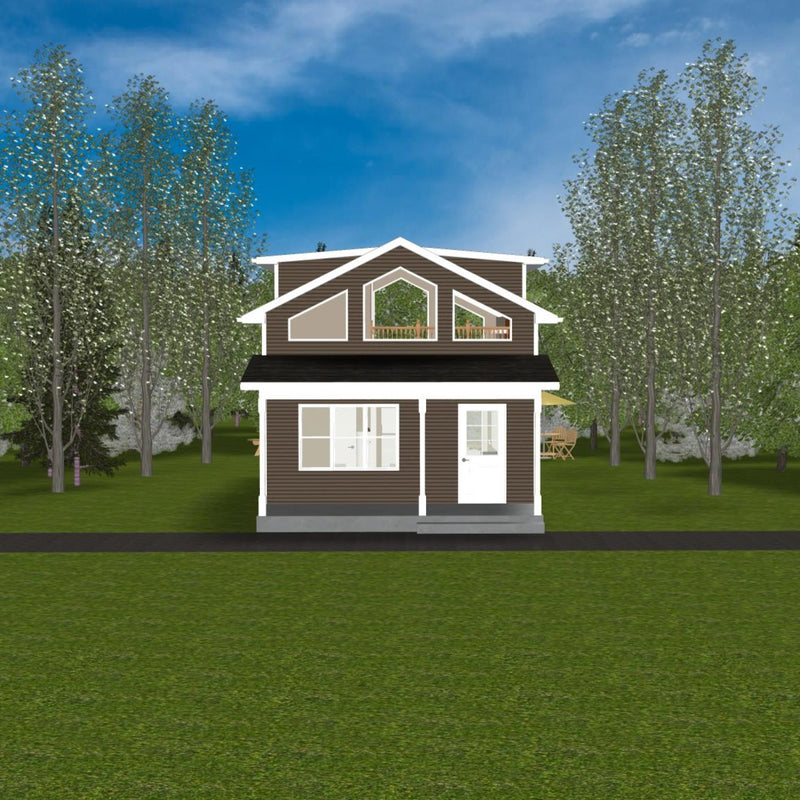 Plan #21-0076 | Bunkie, 1 Bedroom, 1.5 Bathroom, Slab on Grade