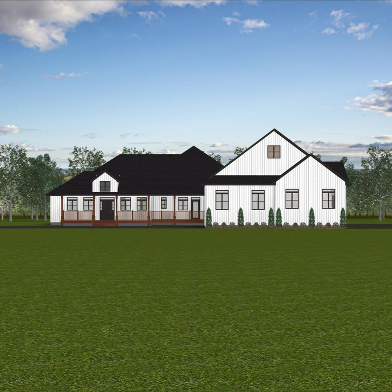 Plan #21-0077 | Bungalow, Attached Garage, Modern Style, 3 bedroom, 2.5 bathroom