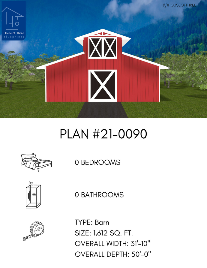 Plan #21-0090 | Shed, Barn, Storage