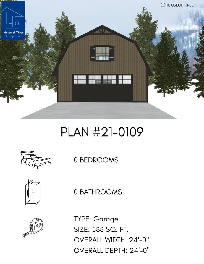 Plan #21-0109 | Garage, Slab on Grade