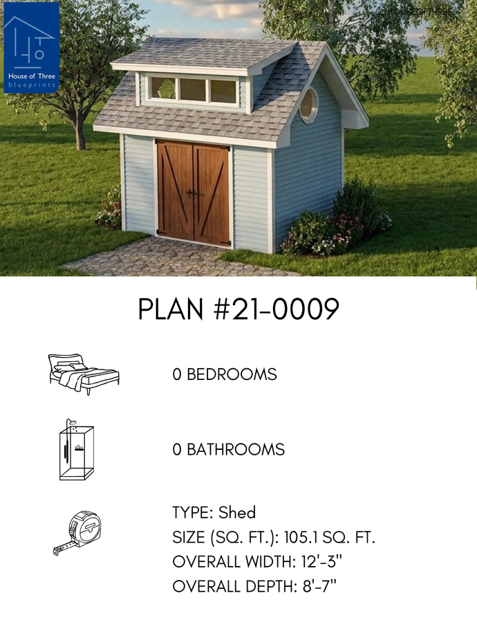 Plan #21-0009 | Shed, Slab on Grade, Studio