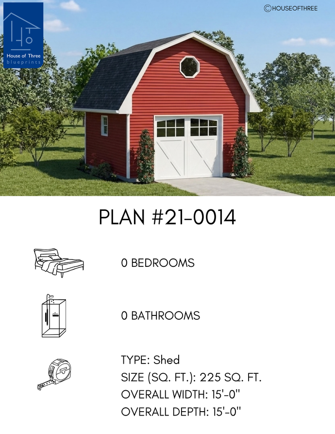Plan #21-0014 | Shed, Storage, Barn Style