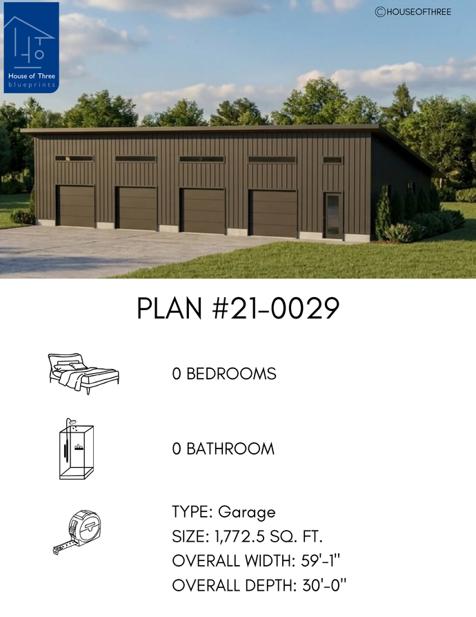 Plan #21-0029 | Garage, Commercial, 0 bedroom, 0 bathroom