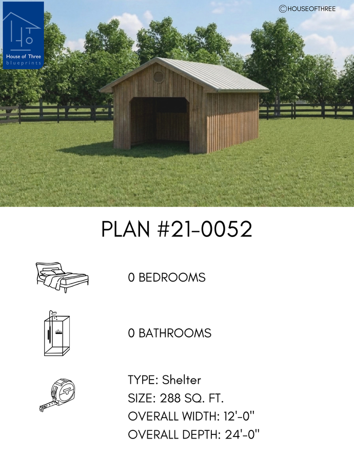 Plan #21-0052 | Shed, Livestock Shelter