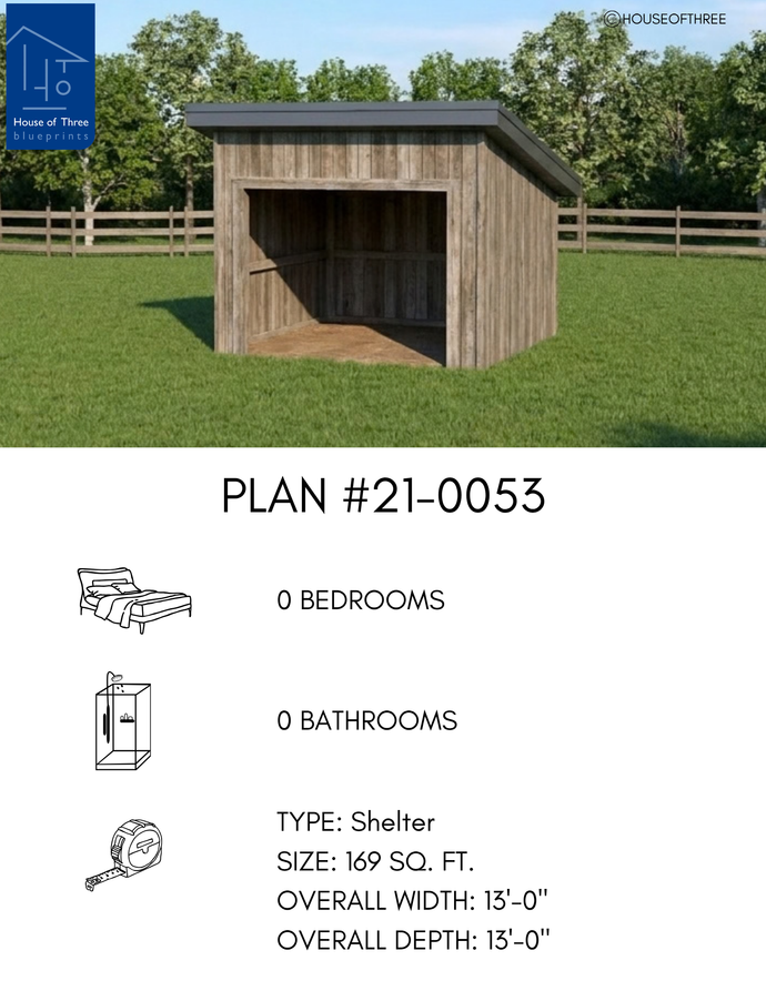 Plan #21-0053 | Shed, Livestock Shelter, Slab on Grade, Storage