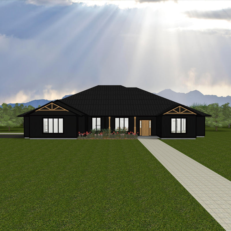 Plan #21-0049 | Bungalow, Slab on Grade, 3 bedroom, 3.5 bathroom, Family Home