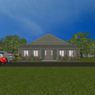 Plan #21-0117 | Bungalow, Slab on Grade, 3 bedroom, 2 bathroom, Family Home