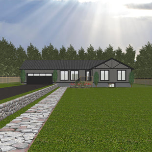 Plan #21-0311 | Bungalow, Attached Garage, Family Home, 3 bedroom, 2 bathroom