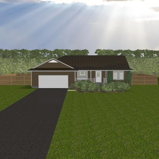 Plan #21-0293 | Bungalow, 3 Bedroom, 2 Car Garage, Covered Front Porch