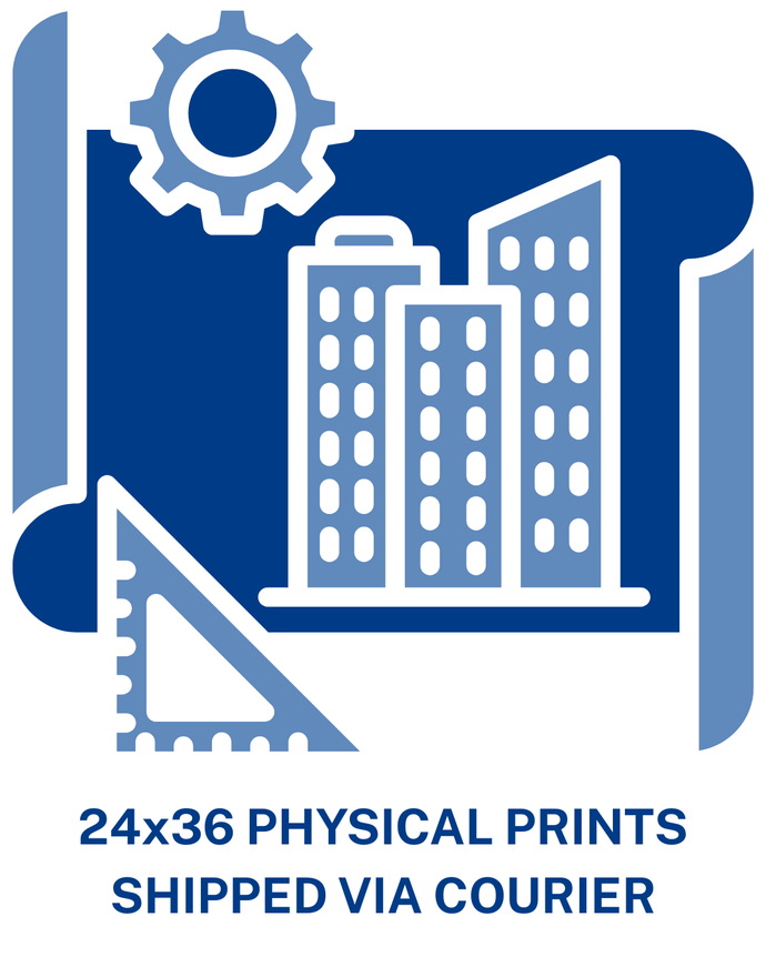 OPTIONAL ADD-ON | Printed copies (4 sets) on 24x36 paper shipped via courier