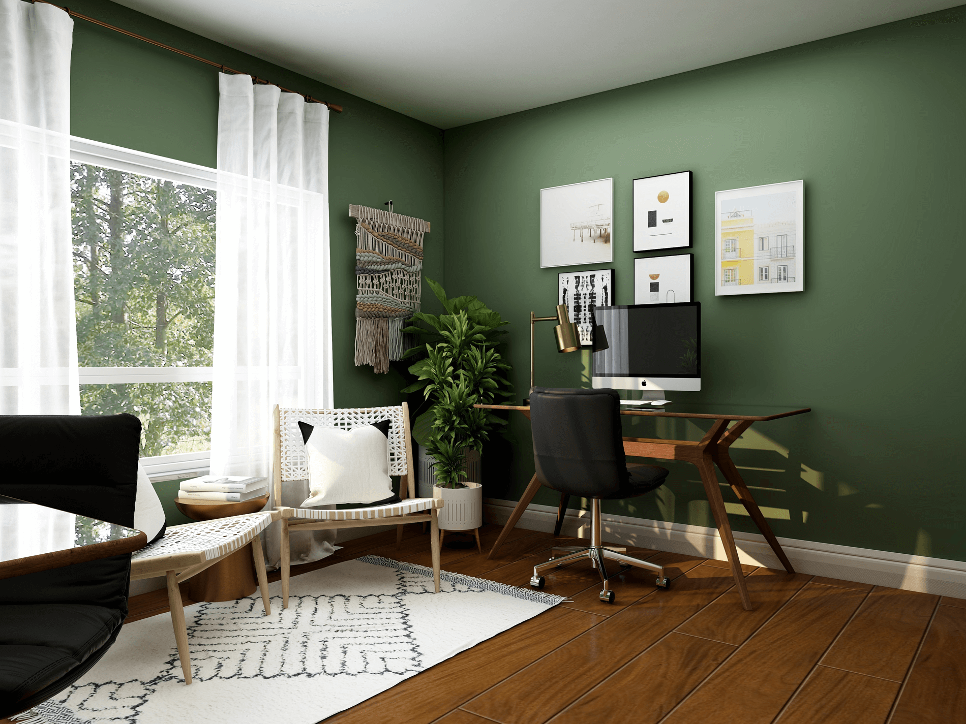 Beautiful green home office