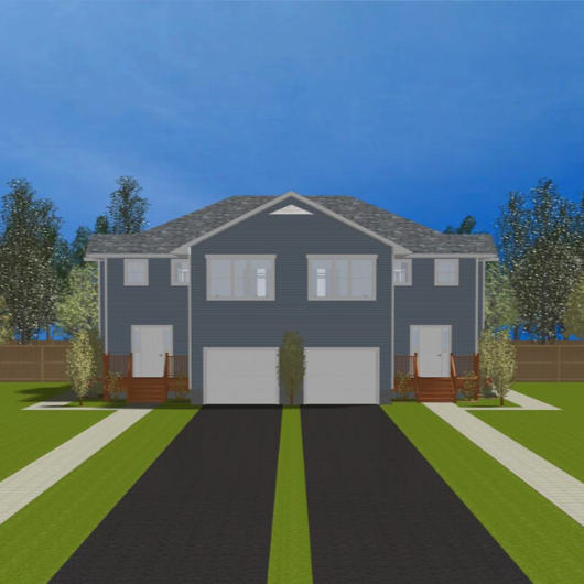 Plan #21-0196 | 2 Storey, Semi-Detached Duplex, Attached Garage, 3 bedroom, 2.5 bathroom