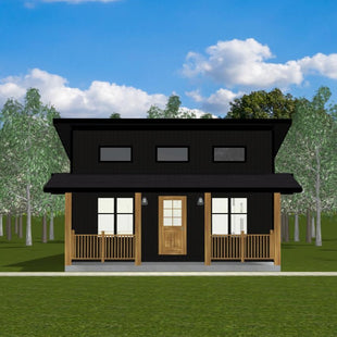 Plan #21-0157 | Cottage, Slab on Grade, Modern Style, 2 bedroom, 1 bathroom