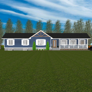 Plan #21-0265 | Stylish 3-bedroom Bungalow, Inviting Island Kitchen, Spacious Living Area