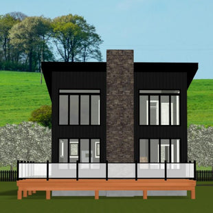 Plan #21-0297 | 2 Storey, Modern Home, Fireplace, 3 bedroom, 2 bathroom