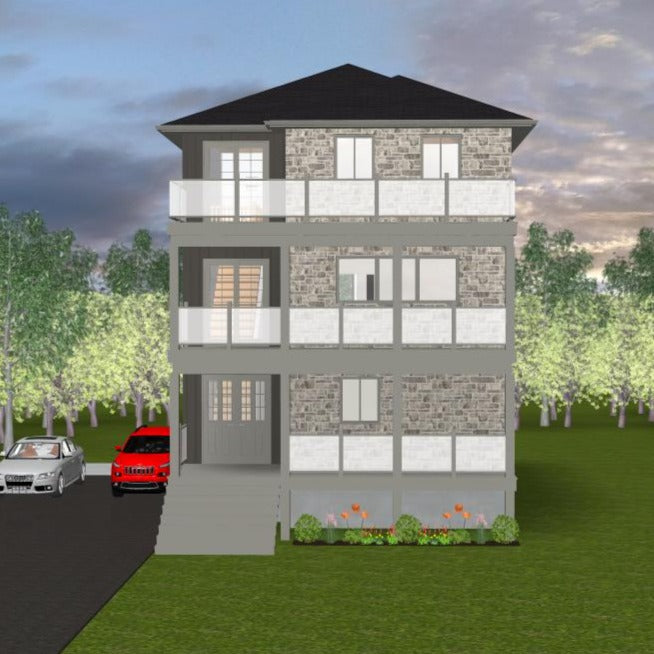 Plan #21-0062 | House, 3 Storey, 5 bedroom, 6 bathroom, Student Rental, Multi-Generational Home