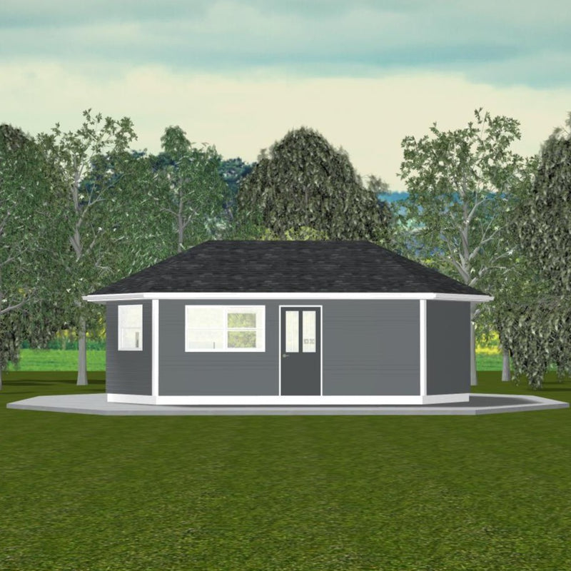 Plan #21-0079 | Bunkie, Slab on Grade, Vacation Home, 1 bedroom, 1 bathroom
