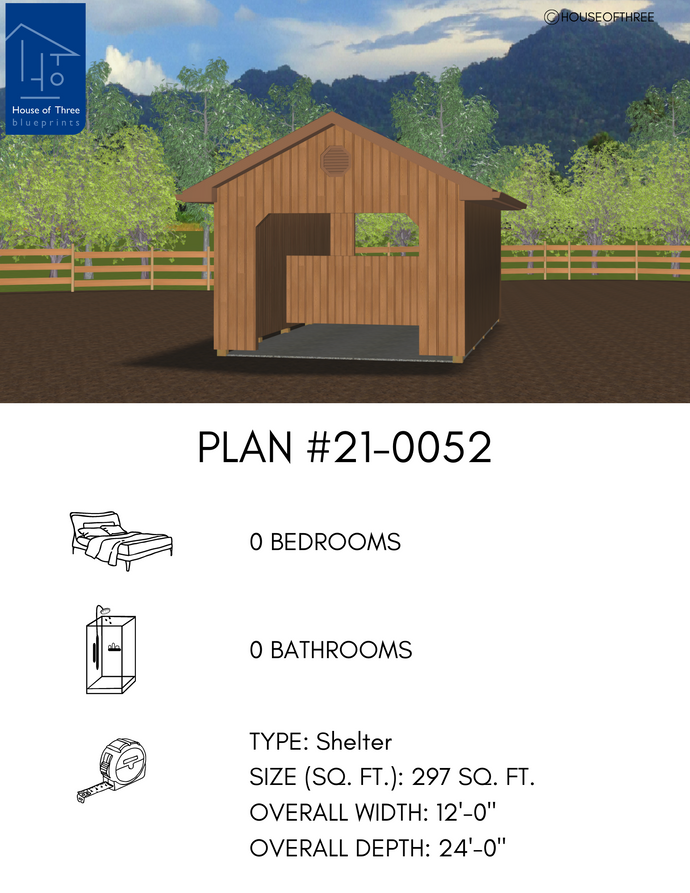 Plan #21-0052 | Shed, Livestock Shelter