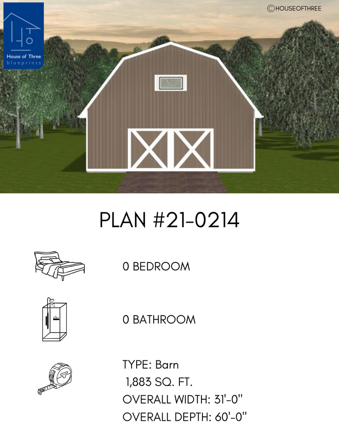 Plan #21-0214 | Barn, Slab on Grade