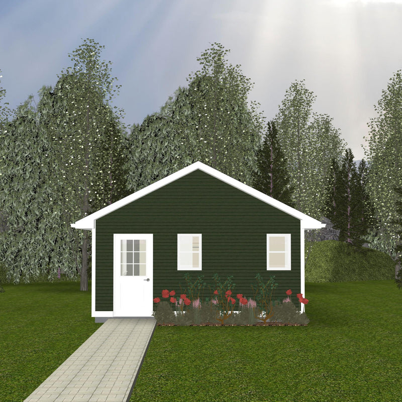Plan #21-0047 | Bunkie, Slab on Grade, 1 bedroom, 0.5 bathroom