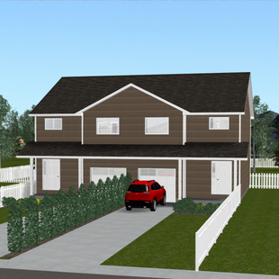 Plan #21-0201 | 2 Storey, Duplex, Attached Garage, 3 bedroom, 2.5 bathroom