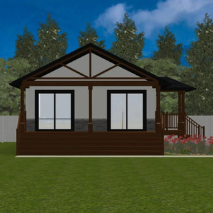 Plan #21-0206 | Bungalow, Covered Patio, Open concept, 2 bedroom, 1 bathroom