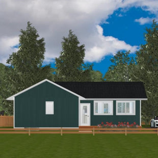 Plan #21-0227 | Bungalow, Deck, 2 bedroom, 1.5 bathroom