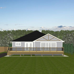 Plan #21-0143 | Bungalow, Large Deck, 3 bedroom, 2 bathroom