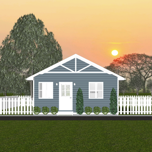 Plan #21-0237 | Bungalow, Slab on Grade, Guest House, 1 bedroom, 1 bathroom