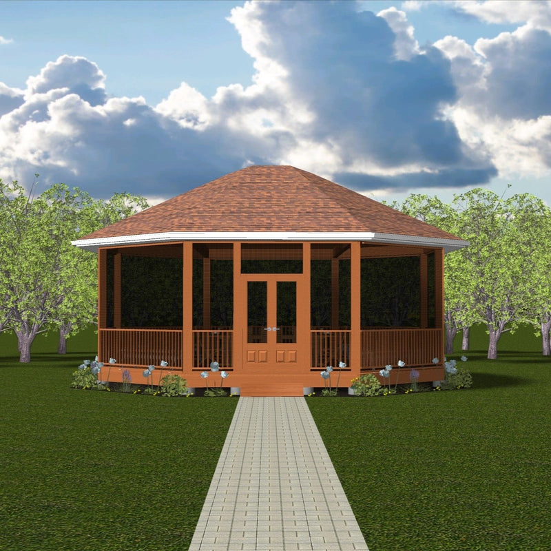 Plan #21-0055 | Gazebo, Screened Shelter, Traditional Design